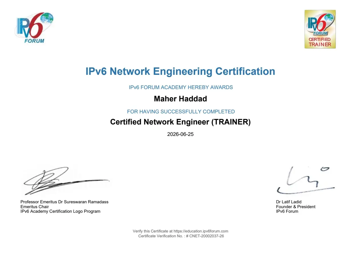 ipv6 forum trainer