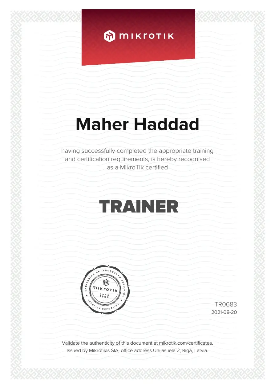 mikrotik trainer